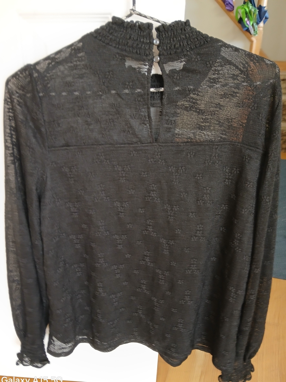 Men's Black Long-Sleeve Textured Sweater